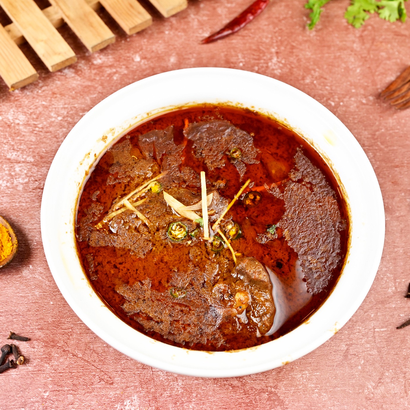 Slow-cooked mutton nihari at Karim's, Nibra, Howrah